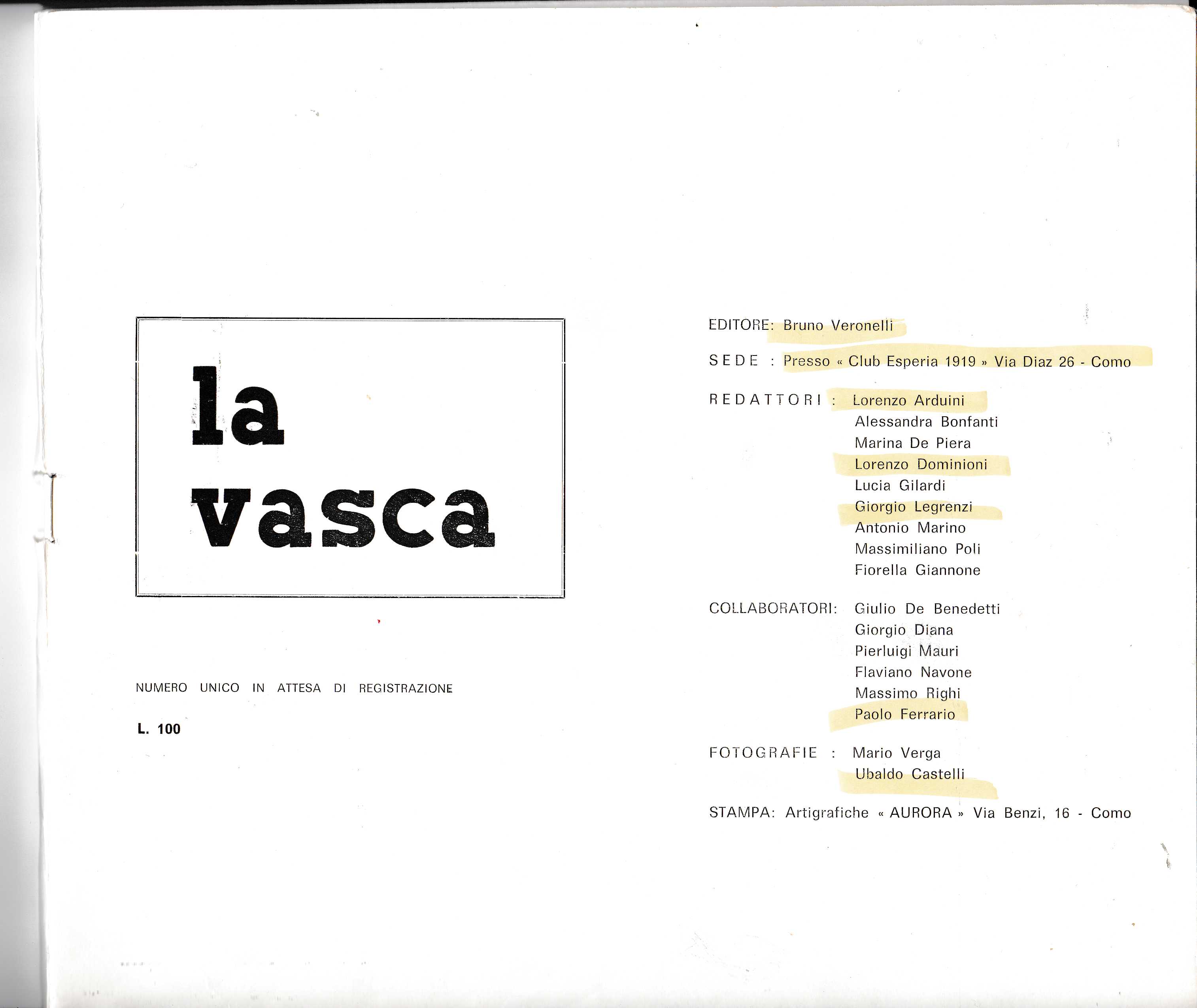LA VASCA 2859